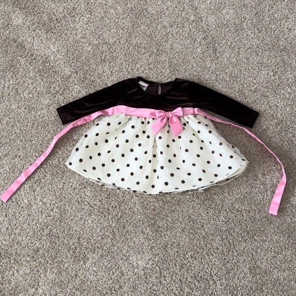 Jessica Ann long sleeve polka dot baby Girl's Dress Size 6-9 months - Picture 4 of 12